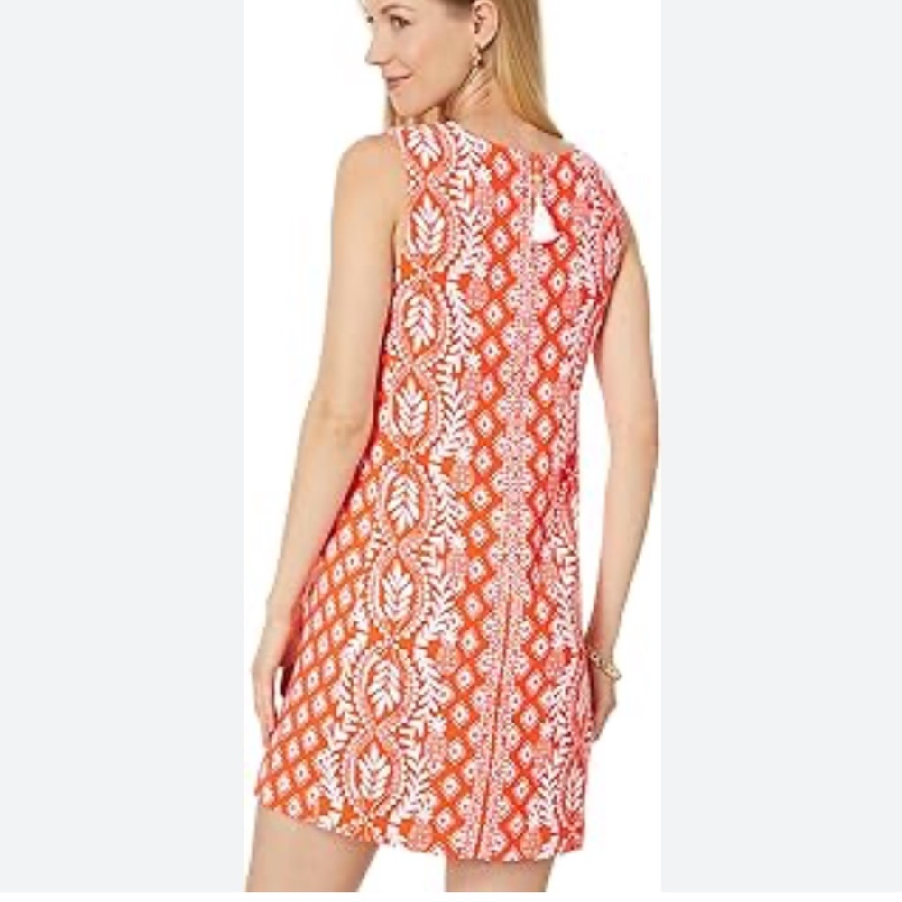 Lilly Pulitzer Edita Shift Dress in Flamingo Feather Harbor sz 12